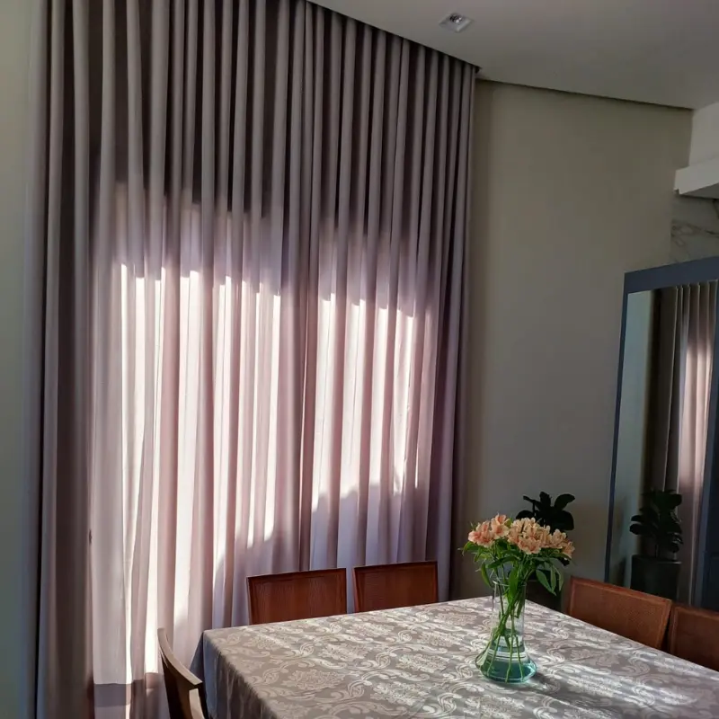 Cortina linho forro sala wave — ateliê Regina Cortinas Cachoeirinha RS