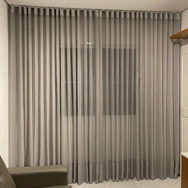 Cortina Wave linho sob medida confeccionada no ateliê Regina Cortinas em Cachoeirinha RS